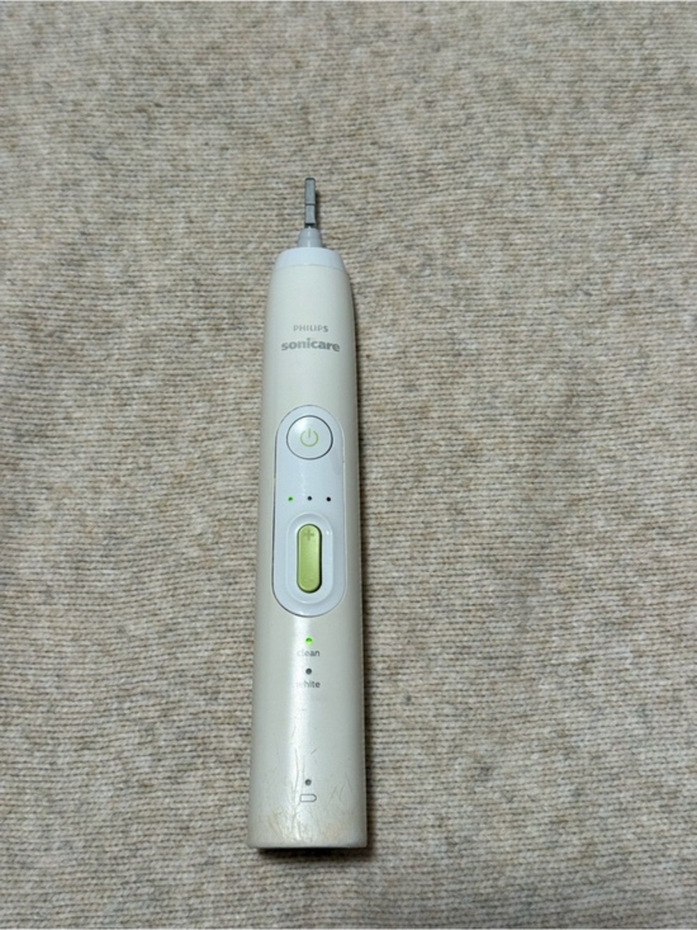 Philips Sonicare Rechargeable Toothbrush Handle in Off-White with Lime Accent